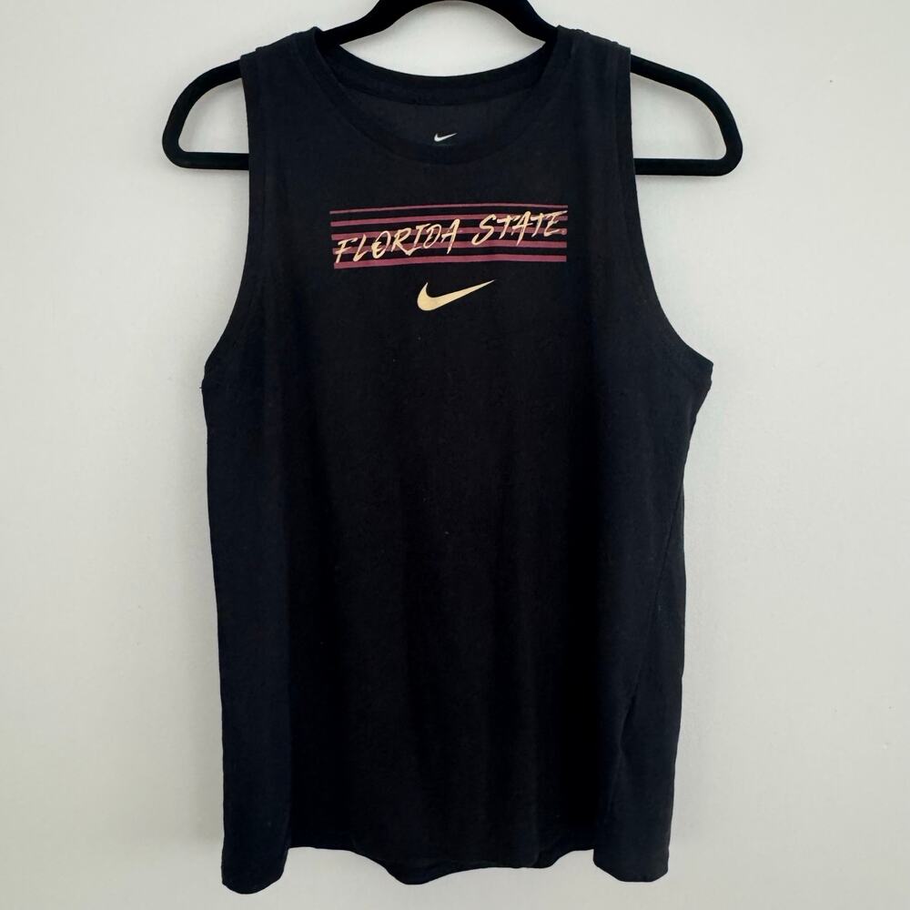 Nike FSU Florida State Seminoles Dri-Fit Tank Top in Black - Picture 2 of 5